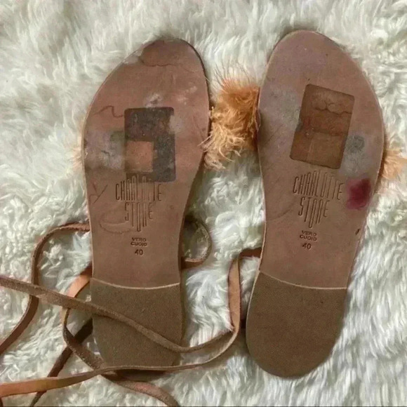 CHARLOTTE STONE Yvonne Ostrich Feather Sandals - Picture 11 of 11